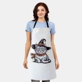 Cool Witch Cat – Schattige Halloween Kat met Heart Schort (Gedragen)