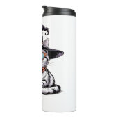 Cool Witch Cat – Schattige Halloween Kat met Heart Thermosbeker (Geroteerd rechts)