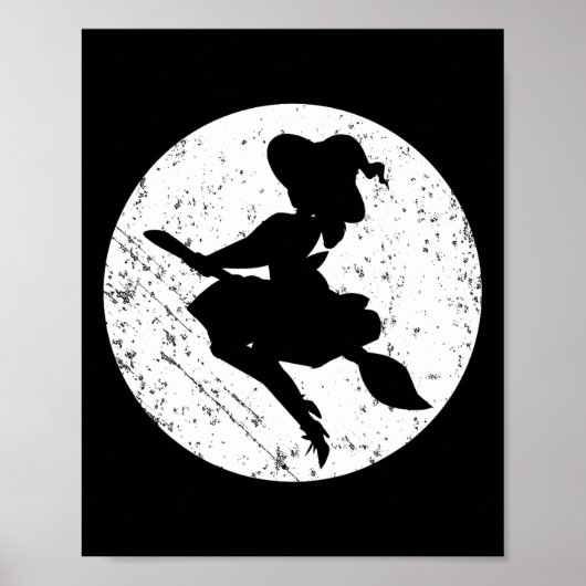 Cool Witch Silhouette Halloween Trick or treat en Poster (Voorkant)