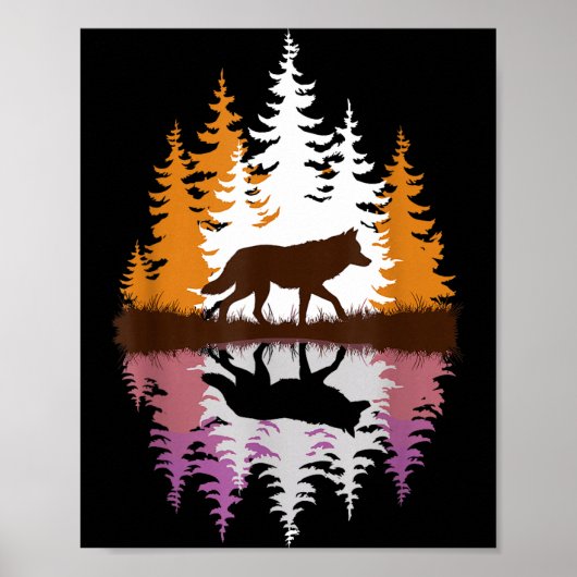 Cool Wolf Art For Men Women Howling Wolf Wolves Lo Poster (Voorkant)