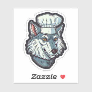Cool Wolf Chef Geweldige Diergrafisch Sticker