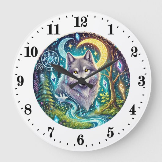Cool wolf dierenvrienden Klok (Voorkant)