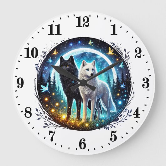Cool wolf dierenvrienden Klok (Voorkant)