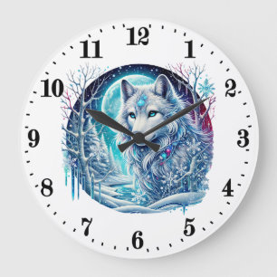 Cool wolf dierenvrienden Winter Grote Klok