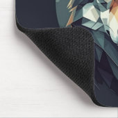 Cool wolf Geometrische Moderne kunst Marine blauw  Muismat (Hoek)