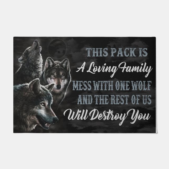 Cool Wolf Gezegde Doormat, Funny Quotes Deurmat (Voorkant)