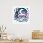 Cool wolf liefhebbers dier poster (Keuken)
