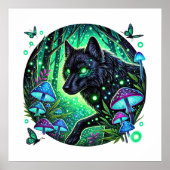 Cool wolf liefhebbers dier poster (Voorkant)