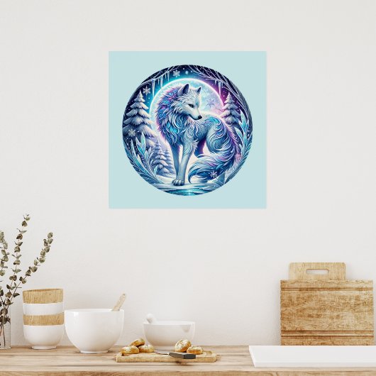 Cool wolf liefhebbers dier poster (Keuken)