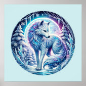 Cool wolf liefhebbers dier poster (Voorkant)