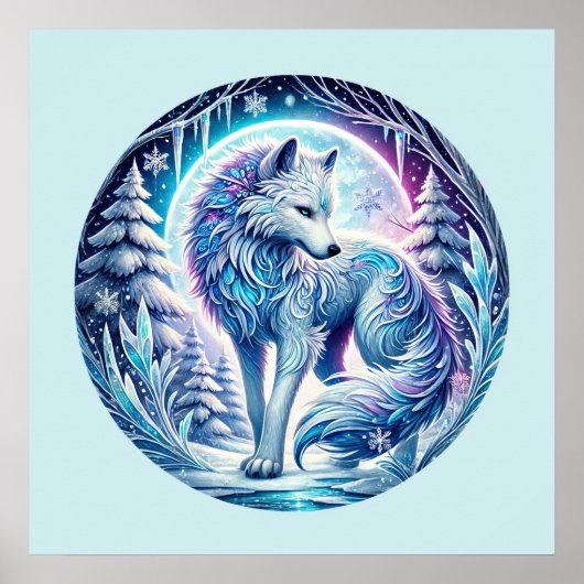 Cool wolf liefhebbers dier poster (Voorkant)