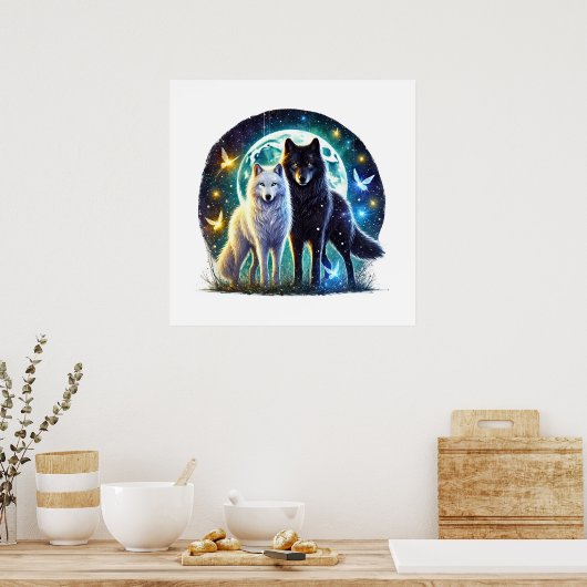 Cool wolf liefhebbers dier poster (Keuken)