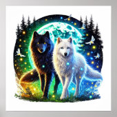 Cool wolf liefhebbers dier poster (Voorkant)