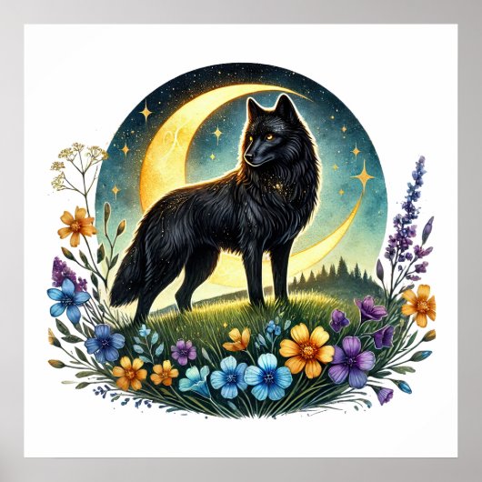 Cool wolf liefhebbers dier poster (Voorkant)