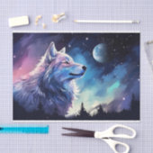 Cool wolf liefhebbers maan tissuepapier (Craft)
