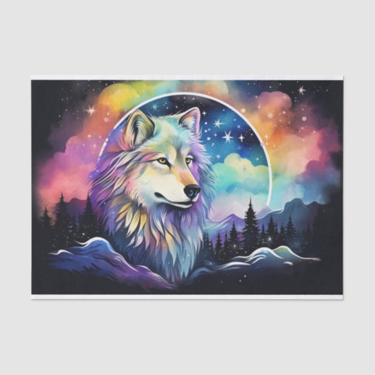 Cool wolf liefhebbers sterren tissuepapier (Voorkant)