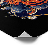Cool Wolf op een Skateboard met een Halloween Pomp Poster (Hoek)