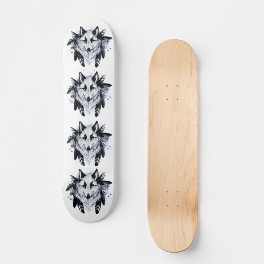 Cool Wolf Persoonlijk Skateboard (Voorkant)