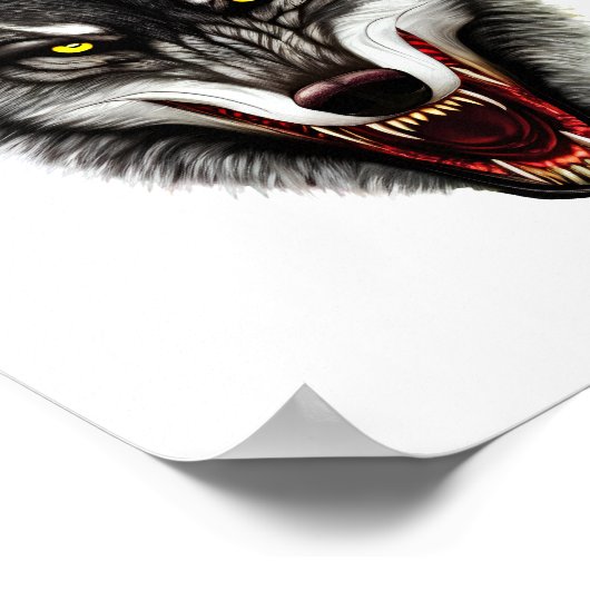 Cool Wolf Portrait Poster (Hoek)