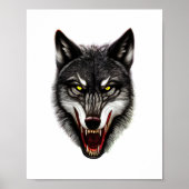 Cool Wolf Portrait Poster (Voorkant)