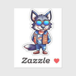 cool wolf sticker