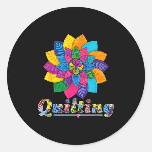 Cool Women Quilting Sewing Love Quilt Patterns Qui Ronde Sticker (Voorkant)