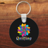 Cool Women Quilting Sewing Love Quilt Patterns Qui Sleutelhanger (Voorkant)