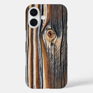 COOL Wood Grain Patroon iPhone 16 Hoesje