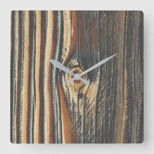 COOL Wood Grain Patroon Vierkante Klok