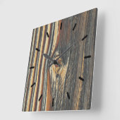 COOL Wood Grain Patroon Vierkante Klok (Hoek)