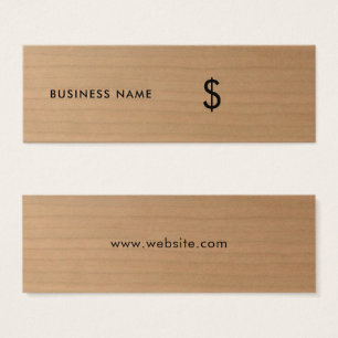 Cool Wood Print Brown Price Label Mini Visitekaartjes