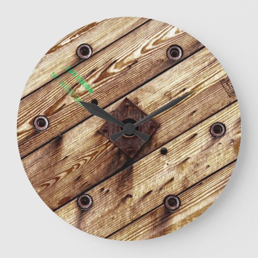 Cool Wooden Wire Spool Grote Klok (Voorkant)