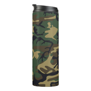 Cool woodland camouflagepatroon thermosbeker