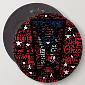 Cool Word Art Ohio State 6 inch ronde Button (Voorkant /achterkant)