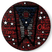 Cool Word Art Ohio State 6 inch ronde Button