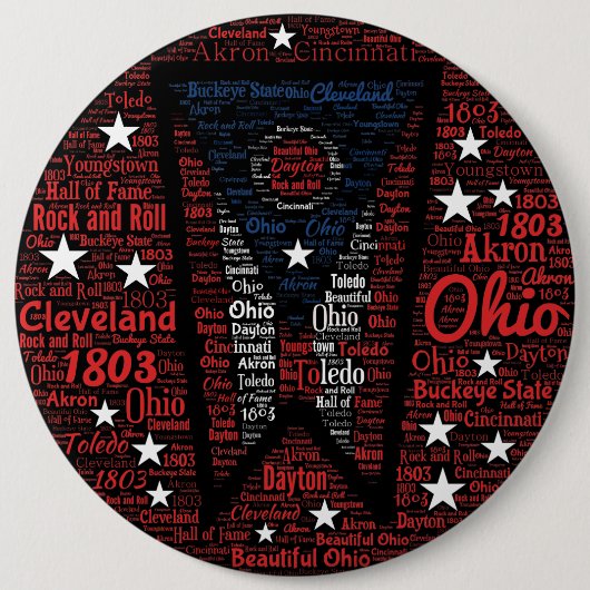 Cool Word Art Ohio State 6 inch ronde Button (Voorkant)