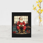 Cool Workshop Santa Claus With Wrenches Tool Costu Kaart (Gele Bloem)