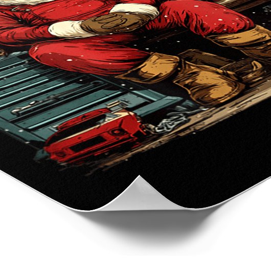 Cool Workshop Santa Claus With Wrenches Tool Costu Poster (Hoek)