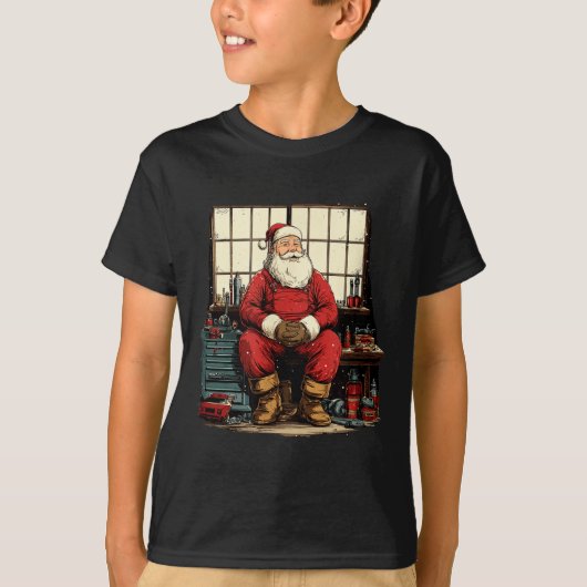 Cool Workshop Santa Claus With Wrenches Tool Costu T-shirt (Voorkant)