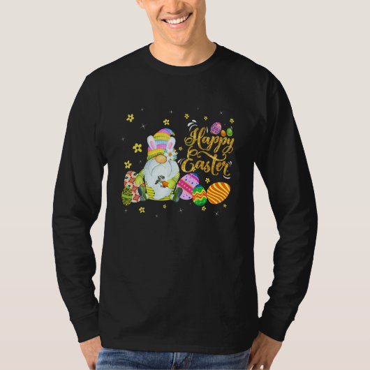 Cool X001d Bunny Gnome Rabbit Eggs Hunting Happy E T-shirt (Voorkant)
