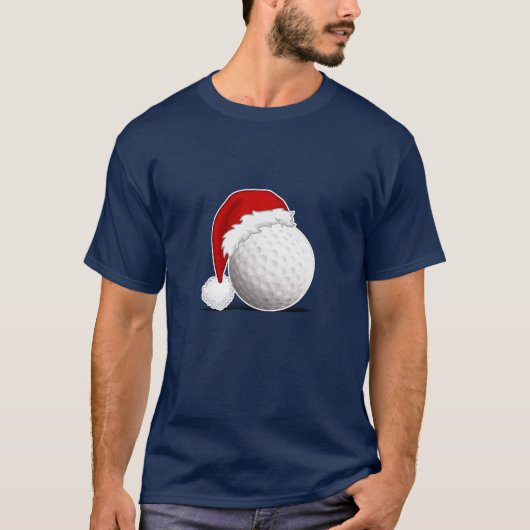 Cool Xmas Golf ball fan design Merry Christmas T-shirt (Voorkant)