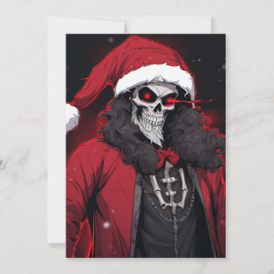 Cool Xmas vakantie seizoen schedel Santa Bone Tuxe Feestdagenkaart