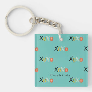 Cool "XOXO" Hearts Valentijnsdag Mint Green Sleutelhanger