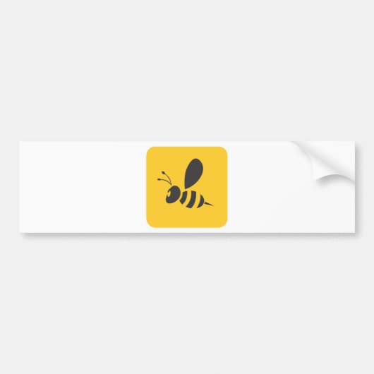 Cool Yellow Bee Logo Shirt Bumpersticker (Voorkant)