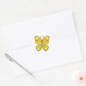 Cool Yellow Butterfly Cartoon Ronde Sticker (Envelop)