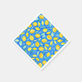 Cool Yellow Citrus Fruits Waterverf Citroenpatroon Servet (Hoek)