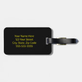 Cool Yellow Emoji Face met zonnebril Monogram Bagagelabel (Achterkant horizontaal)