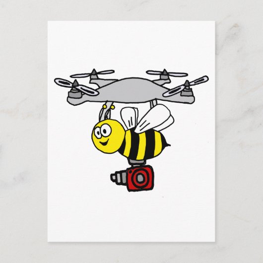 Cool Yellow Jacket Bee Drone Cartoon Briefkaart (Voorkant)
