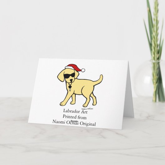 Cool Yellow Lab Cartoon Kerstsneeuw Bossen Feestdagen Kaart (Achterkant)