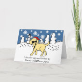 Cool Yellow Labrador Cartoon Christmas Feestdagen Kaart (Achterkant)